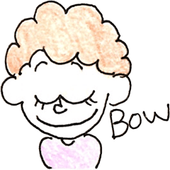 [LINEスタンプ] scribbling curly hair girl 
