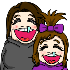 [LINEスタンプ] 頑張れ！じゅりちゃん＆えっちゃん！の画像（メイン）