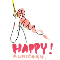 [LINEスタンプ] Happy！ a Unicorn