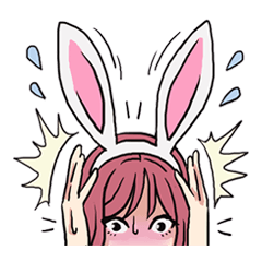 [LINEスタンプ] AsB - 145 Pink Bunny Be My Girls