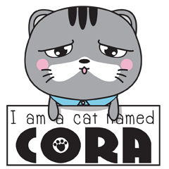 [LINEスタンプ] I am a cat named cora