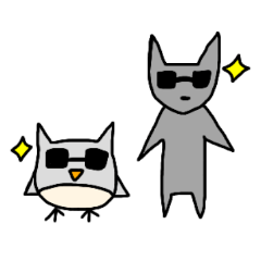 [LINEスタンプ] オオカミとフクロウ