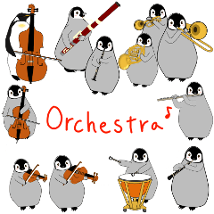 [LINEスタンプ] オーケストラに所属する皇帝ペンギンの親子