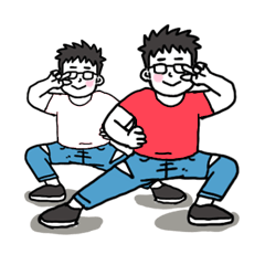 [LINEスタンプ] happy nurdy man
