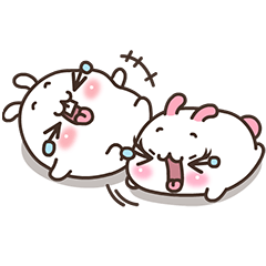 [LINEスタンプ] Cute Bunny Couple Ppoya ＆ PpoPpo Ver.2の画像（メイン）