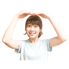 [LINEスタンプ] Red heart fish