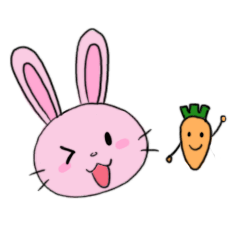 [LINEスタンプ] Pink Rabbit ＆ Carrot