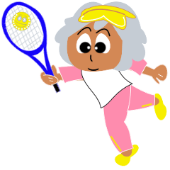 [LINEスタンプ] テニス大好きおばあちゃん