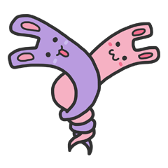 [LINEスタンプ] A Lazy Rabbit - Little Purple