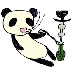 [LINEスタンプ] シーシャを楽しむスモーカーズパンダ
