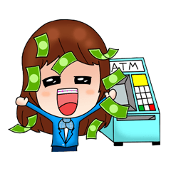 [LINEスタンプ] PK The bank girl